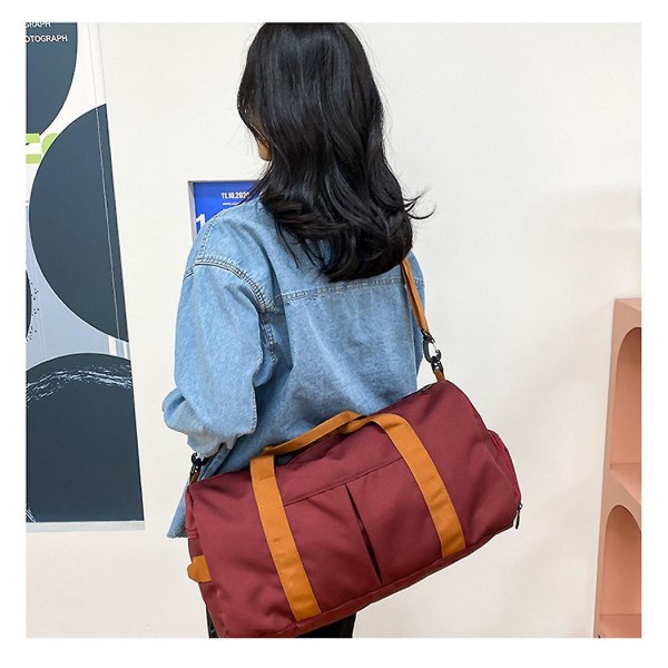 Unisex Kontrastfarge Sporty Gear Duffel Bag Claret