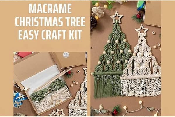 Julgran DIY-kit, handgjorda vävda makramé julgranar DIY-kit väggbonad