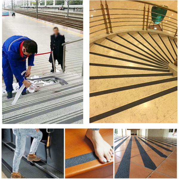 5cm*5m svart golvpasta slitstark vattentät halkfri PVC-matta halkfri tejp
