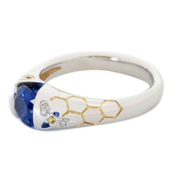 Kvinnor Faux Sapphire Rhinestone Bikupa Butterfly Finger Ring Party Smycken Gift US 8