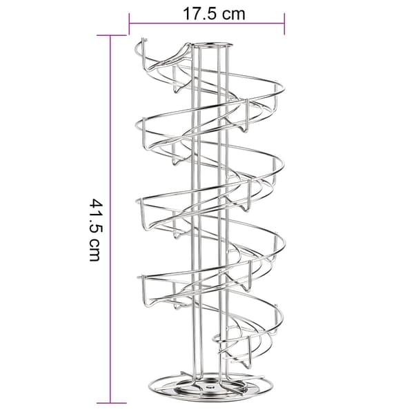 [qg]Äggställ, äggspiral i rostfritt stål, spiraldesign, äggställ för förvaring av ca 30-36 ägg, silver Silver