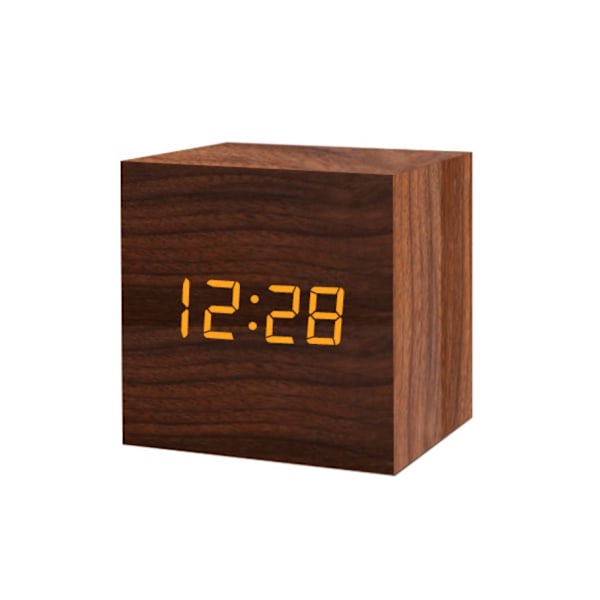 Cube Led Click Clock Vækkeur med lydaktivering White white