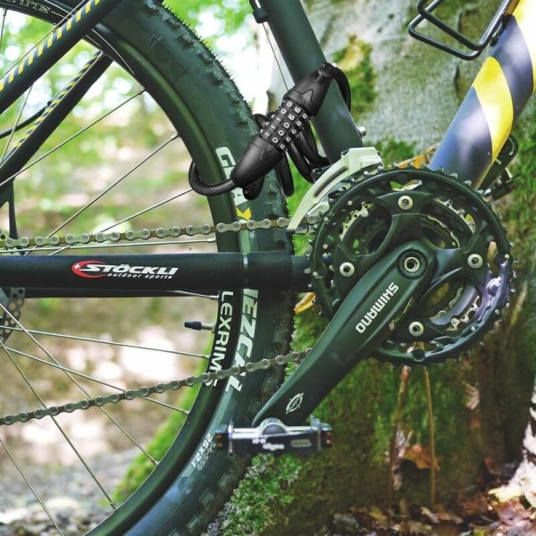 Bærbar cykel tyverisikringskædelås (125 cm adgangskode hængelås med låsramme [femcifret adgangskode]),