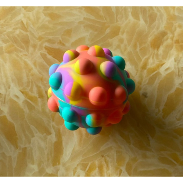 Silikon Fingertop Decompression Toy 3D Press Bubble Ball för att ventilera leksak Nyp Musik Dekompressionssikt (blå färg blandad två färger),