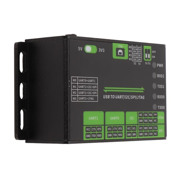 USB UART I2C SPI JTAG Konverter 3.3V 5V Industriel Aluminiumlegering Interface Adapter