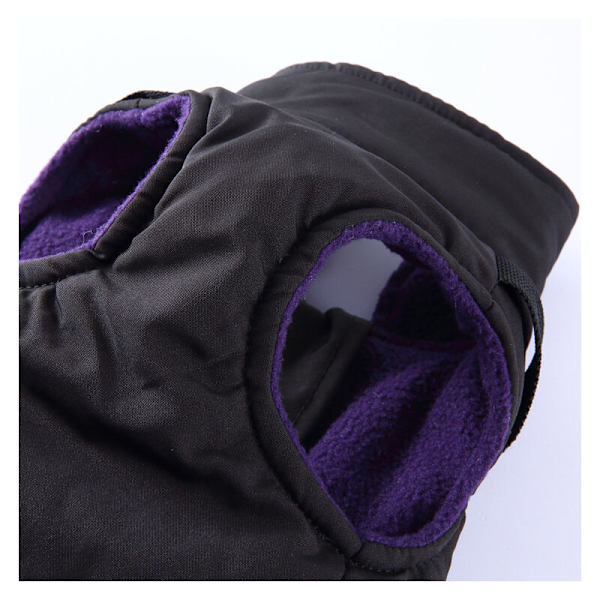 Varm kæledyrsvest Lille hundevest Sele hvalp Vinter 2 i 1 outfit Cold Weather Coat (S, Sort)