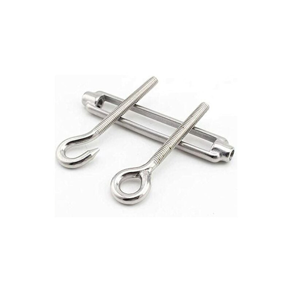 10-pack M4 krokar och ögon C till O Spänne 304 rostfritt stål Heavy Duty Spänning Wire Rep Hardware Kit för solskydd