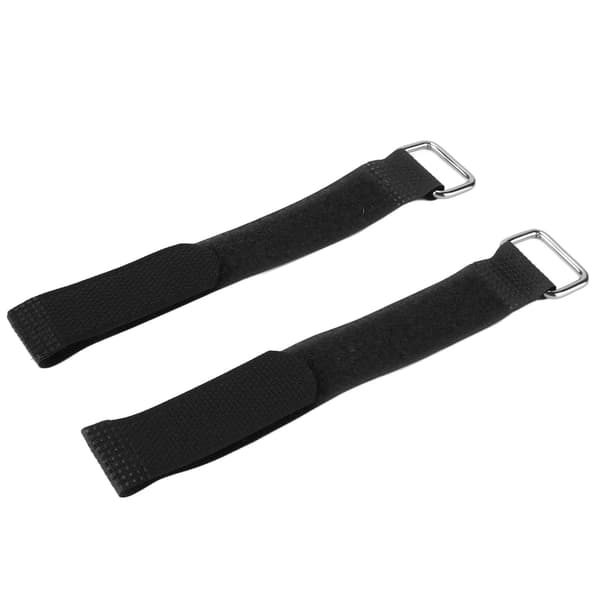 2 stk. nylon fastgørelsesstropper 20x200 mm justerbart elastisk cykelorganiseringsbælte sort