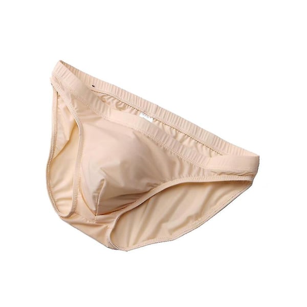 Herre Thin Ice Silk Briefs Bulge Pouch Undertøy Skin Colour L