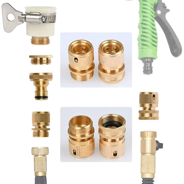 L 4 stykker gevindadaptere, Messing Connect Y Ventil Slange ende Rørfittings til rør Universal Adapter Tilbehør Adapter Connector