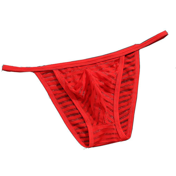 Sexiga byxor för män Nattkläder Se Through Pouch Underkläder Red L