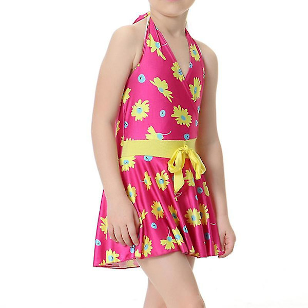 Barn Flickor Islamiska Muslim Modest Badkläder Rose Red 8-9 Years