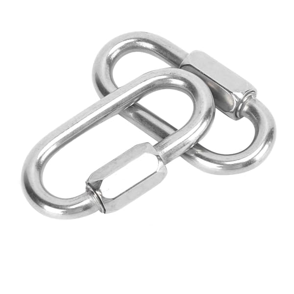 2 STK Quick Link Rustfrit Stål D Form Låsekarabinhage med Hex Skrue til Klatring 6mm