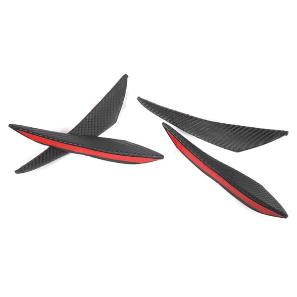 4 stk. Universal Bil Frontfanger Spoiler Karbonfiberfarge Gummi Fin Auto Dekor