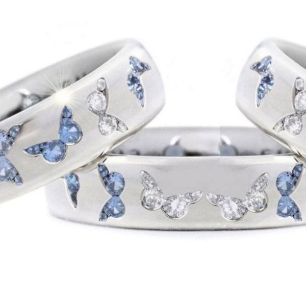Mode Kvinnor Fjäril Cubic Zirconia Inläggningar Finger Ring Bröllopsfest smycken White US 8