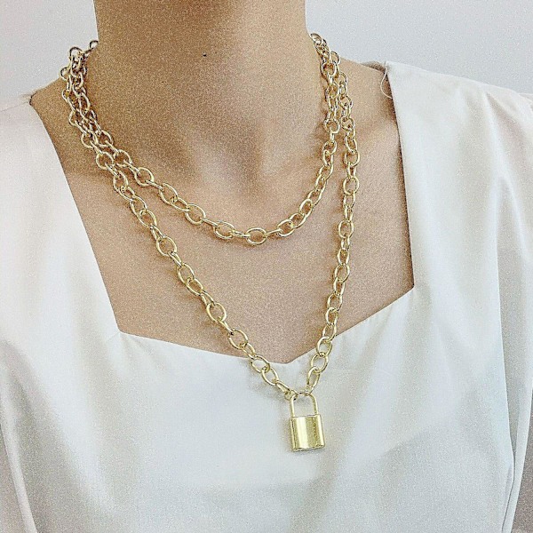 Halskæde Multi-layer Metallic Element Fashion smykker B1711 N2003-19