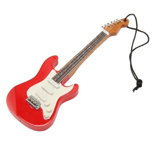 Miniatyrgitarr Modell Simulering Innovativ Trä Elgitarr Modell med Hängrep för Presentdekoration 01
