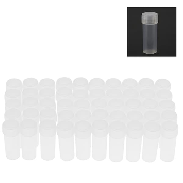Plastprøveflasker - 50 stk, 5 ml kapacitet