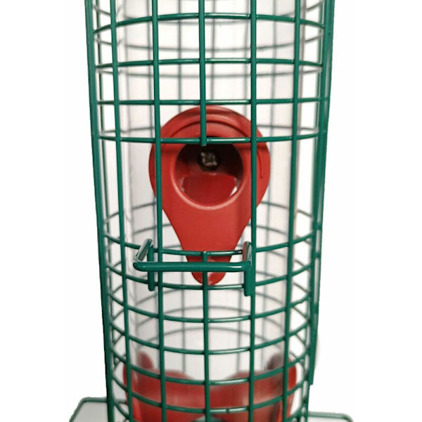 Ulkokäyttöön riippuva muoviputkilintujen syöttölaite 13,2 x 13,2 x 38,5 cm - 4 syöttöpistettä - Heavy Duty -lintujen syöttölaite sekalaisille nigeille