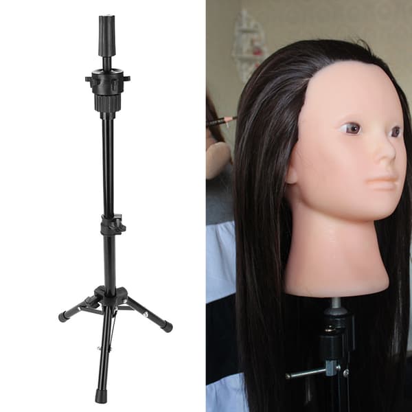 Frisør Træningshovedholder Salon Mannequin Stativ Sort