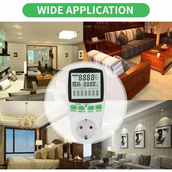 0,000KWh-9999 KWh 0-16A Mini Smart Power Meter Socket 0,000KWh-9999KWh Flerfunktions elmonitor Power