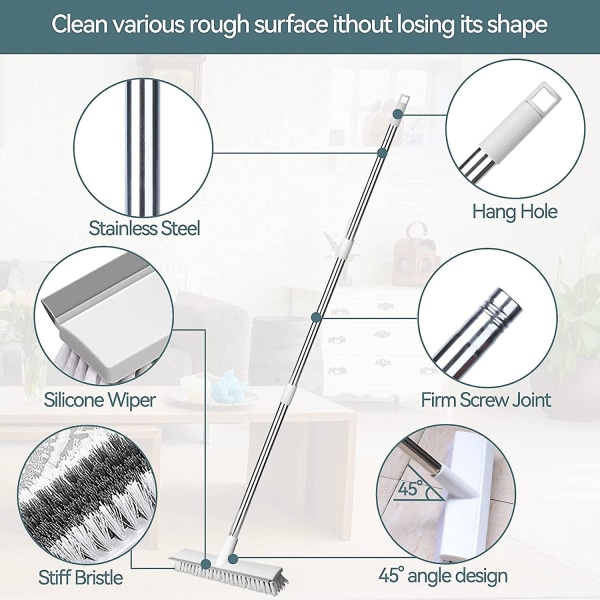 Luudat vetolastan puhdistusharja 127 cm puhdistuslaattojen harja, harjaterassi keittiön lattia, kylpyhuone, seinä ja terassi