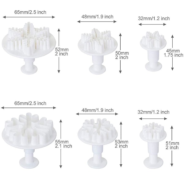 6 Stk Fondant Cookie Cutter Snefnug Cookie Cutter Kage dekoration