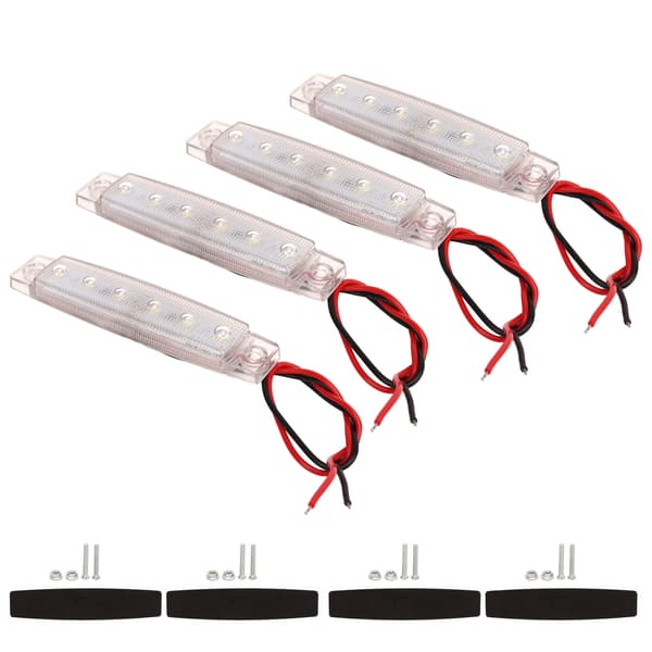 4 stk. LED sidemarkeringslys Vanntett Rustsikker Sterkt PC-lys for skip og yachter