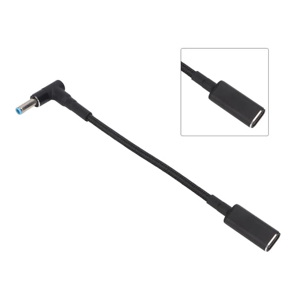 USB C til DC Adapter 100W PD Type C til 4.5x0.6mm DC Oplader til HP Laptop