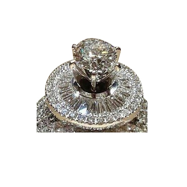 2kpl/ set Muoti Naisten Cubic Zirkonia Statement Kihlasormus Sormus Korut US 9