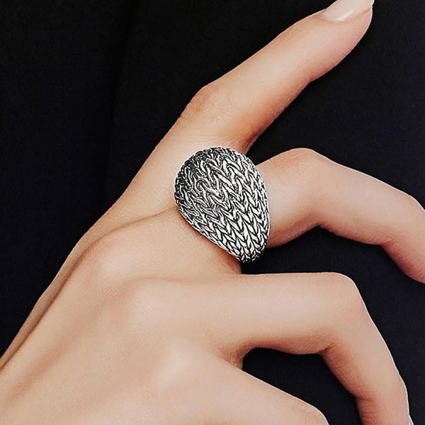 Punk Bird Nest Band Män Kvinnor Bankett Cocktail Party Finger Ring Födelsedagspresent US 10