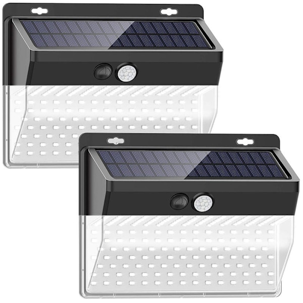 (206 lampor 1 pack) led solcellsvägglampa människokroppens infraröda ljussensor