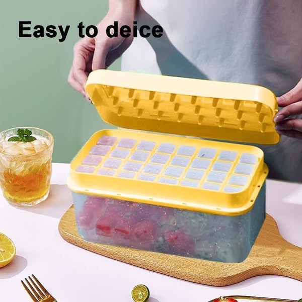 Ice Cube bakke med let at frigive silikone isterning bakke is opbevaringsboks