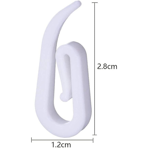 Piao 200 kpl Verhokoukku Paketit Muoviverhokoukut Verhotankokoukku Suihkuverhoille / Verhot / Ikkunaverhot / Lyijykynälaskokset, 28 X 12 mm