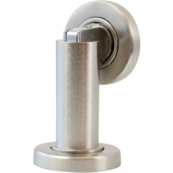 Magnetisk dørstopper MS010 i rustfritt stållook Dørstopper med gulv- og veggmonteringsmateriale, ø: 5 cm, h: 8,4