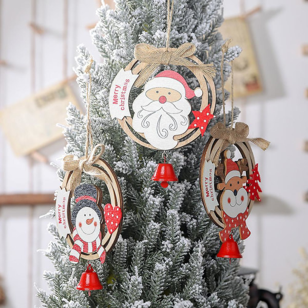 Julgransprydnader 3-pack julfestdekor i trä