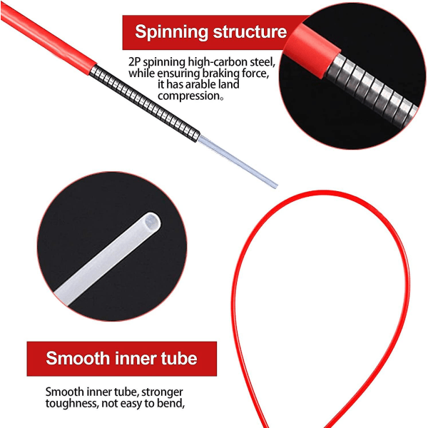 Sykkelbremsekabelhussett, Mtb-bremsekabel, Universal Shift-kabler Crimpender og smultringer for terrengsykkel landeveissykkel (svart)