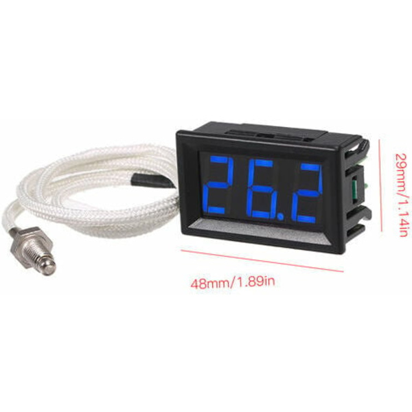 Digital termometer -30~800 grader C, blått ljus