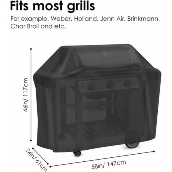 Cover, Heavy Duty 210D Oxford cover Gasgrillskydd, vindtät/UV/Vattentät/Fuktsäker/Damtät grill