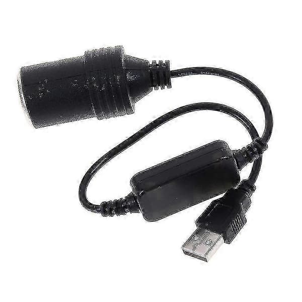 5V 2A USB-port til 12V 8W billaderuttakadapteromformer for bil Black