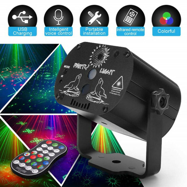60 mønster projektor scenelys Mini RGB LED belysning Party Disco DJ KTV