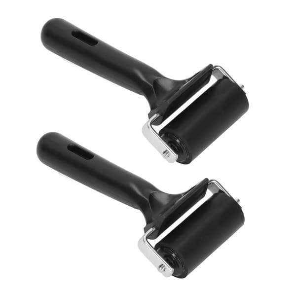 2 st 6 cm Lång Gummi Brayer Roller för Tryckning Målning Hantverk Stämpling