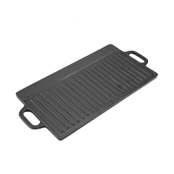 Dobbeltsidig non-stick støpejernsgrillpanne for baking og matlaging