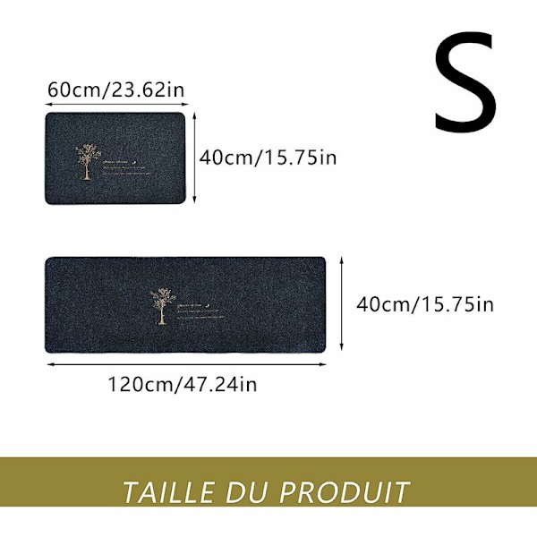 2 delar broderad Lucky Tree Ash Bottenmatta (40*120*1, 40*60*1) Dörrmatta Strip Matta