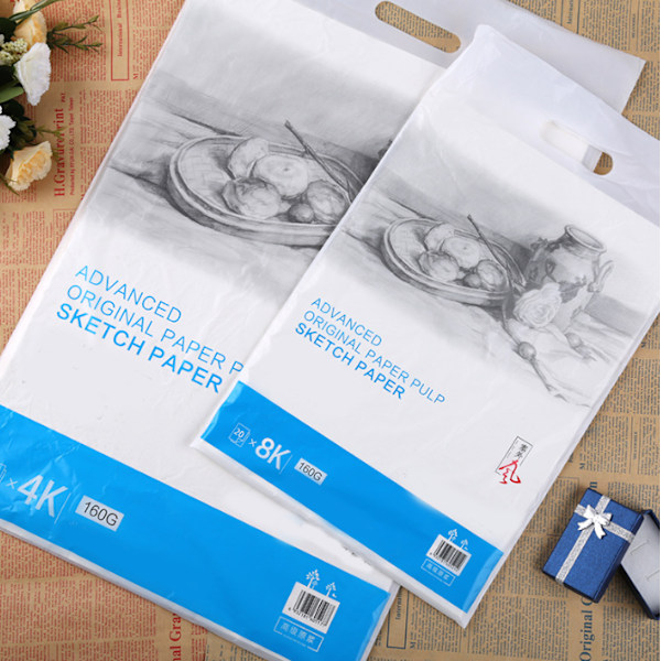 Skitsepapir 200g skitse 20 ark fortykket 4K skitsepapir kunstmaling gouachepapir løsbladsskitse akvarelpapir,