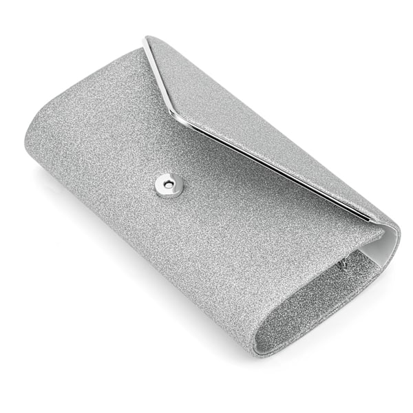Stilfuld sølvfarvet aften taske til kvinder: Elegant glitter håndtaske med kæde til bryllupper og fester, perfekt til formelle lejligheder.