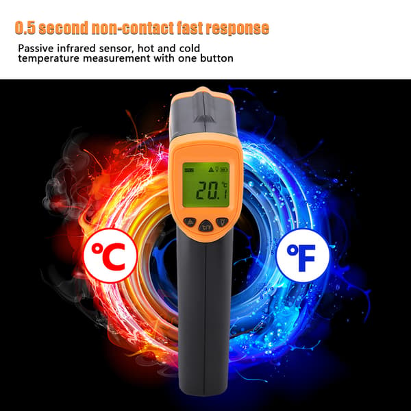Smart Sensor AR320 Berøringsfri LCD-skjerm Laser Digital Infrarød Termometer