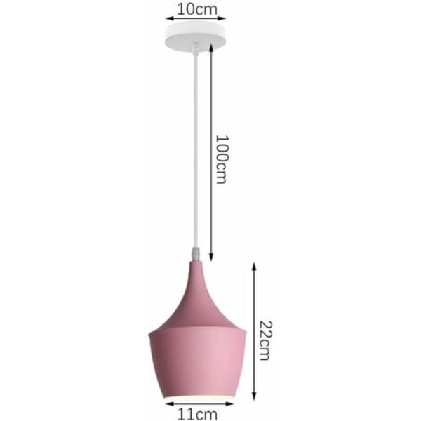 Creative Modern Pendel Lysekrone E27 Dekorativ Iron Pendel Lampe Soverom Stue (Rosa) - Rosa