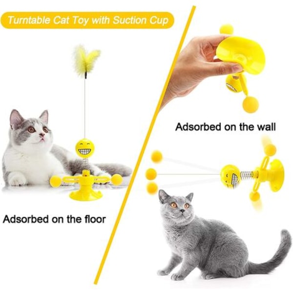 Indendørs interaktivt kattelegetøj, kattelegetøj, kattelegetøjsfjer, interaktivt kattelegetøj