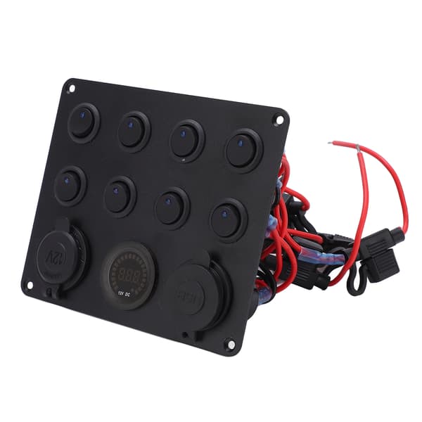 8-posisjons billader dobbel USB 2.1A høyeffekt LED-display RV-strømuttak